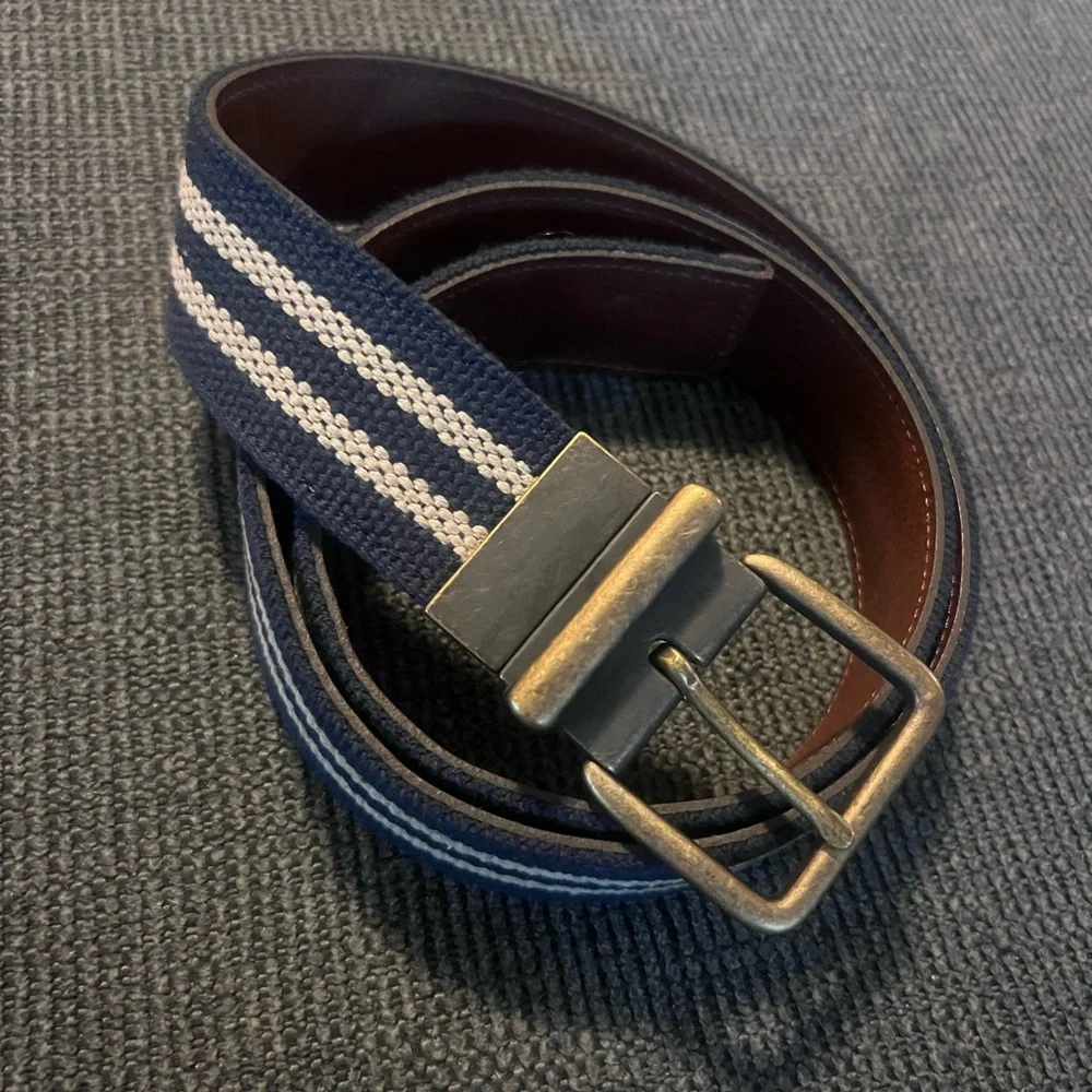 Men's Reversible Leather/Canvas Belt